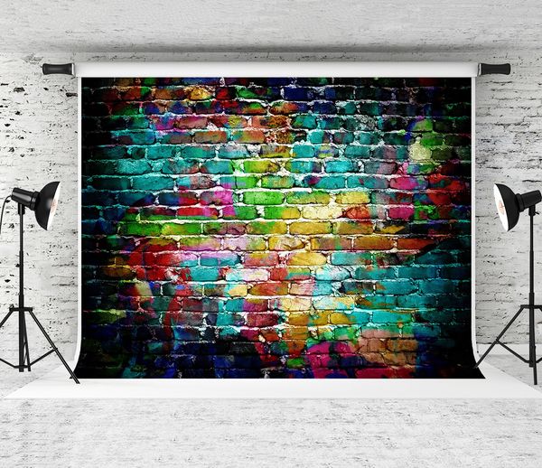 2019 Dream 7x5ft Colorful Graffiti Wall Photography Backdrop Hip