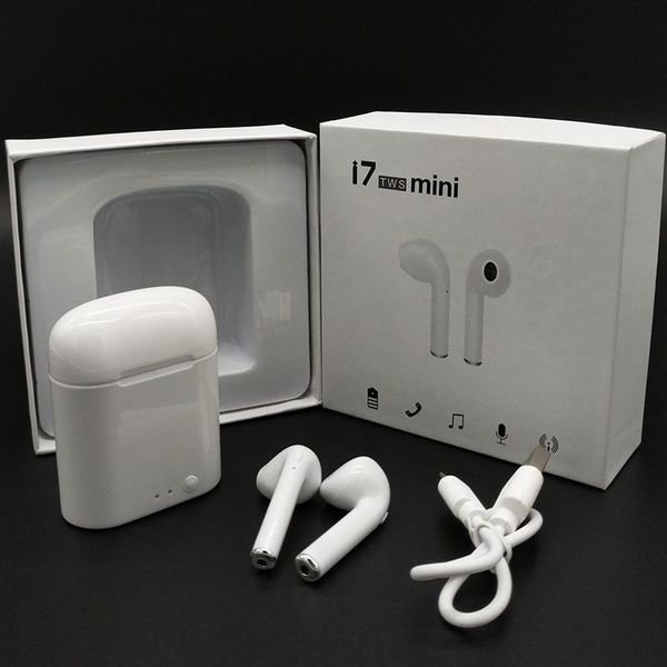 

I7S Mini TWS Bluetooth Headphones Wireless Earphones Headset Double Earbuds with Charging Box for iPhone X Android with Retail Package