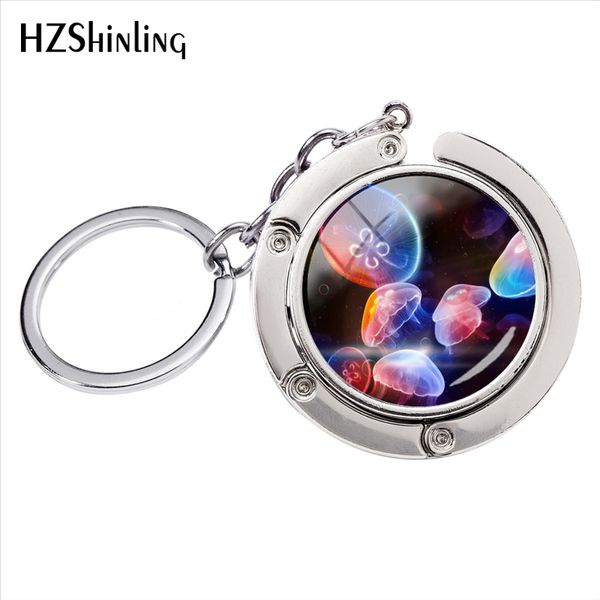 

fashion neon glowing jellyfish art ps bag hanger key ring jewelry accessories new arrival gifts, Silver