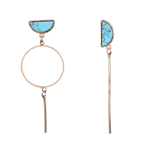 

wholesale- fashion hoop geometric metal earrings for women earring alloy white stone earrings girl new trendy jewelry style ing, Golden;silver
