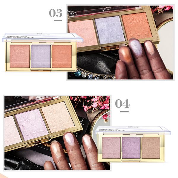 

Pudaier 3 Colors Four Types Shining Highlighting Powder Brighten Bronzer and Highlighter Matte Contour Free Shipping