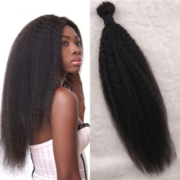 

brazilian kinky straight human hair bulk no weft natural black color bulk hair for braiding fdshine