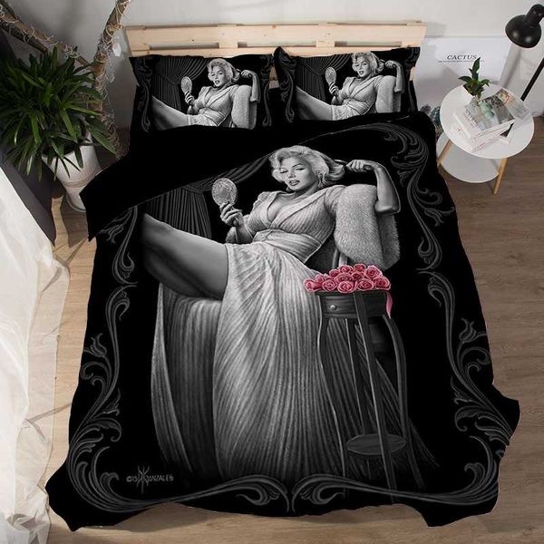 

luxury marilyn monroe bedding set twin  king double 3d skull l bedding set duvet cover sets bedclothes home textile