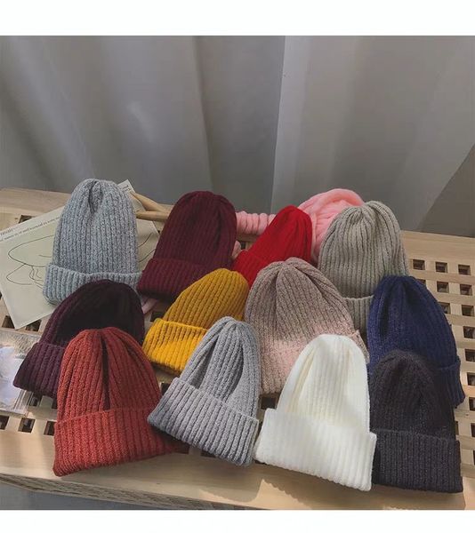 

children of woollen cap autumn winter south korean version of men's head 2018 new sweet and lovely south korea joga ins knitted hat tid, Blue;gray