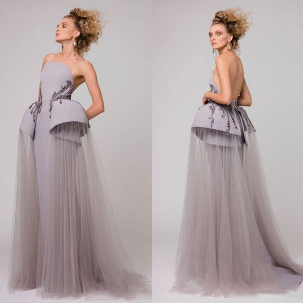 

ashi studios 2018 без бретелек платья выпускного вечера со съемной юбкой спинки баски вечерние платья сексуальная бисером платье партии, Black