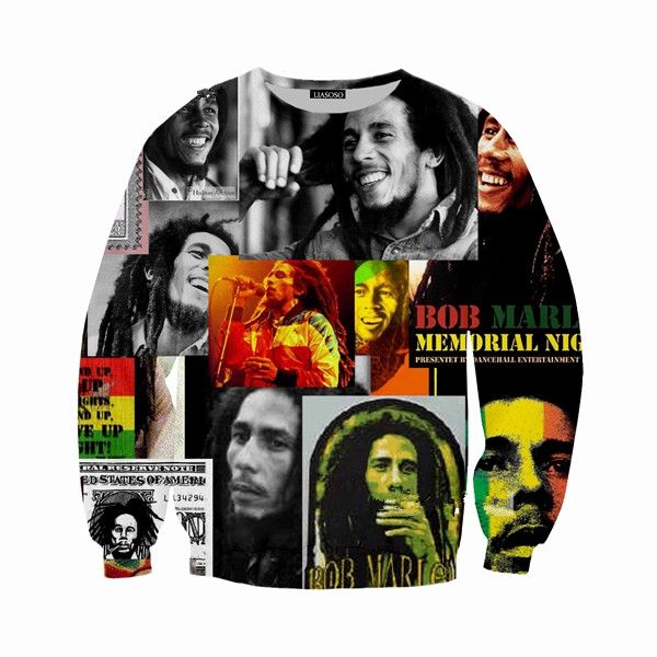 

fashion reggae star bob marley 3d print sweats fashion clothing women men sweatshirt casual pullovers k217, Black