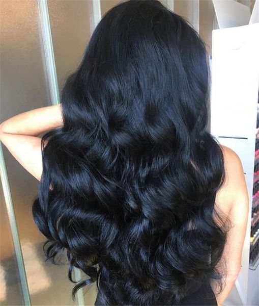 

soft body wave lace wigs bleached knots brazilian virgin lace front wigs with baby hair full lace human hair wig, Black;brown