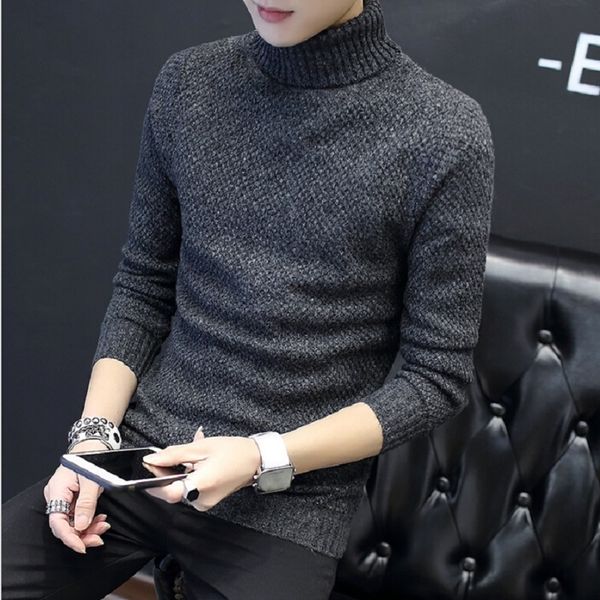 

zollrfea new fashion men casual turtleneck autumn loose solid polyester sweater fit long sleeve shirt plus size xxxl ad00129, White;black