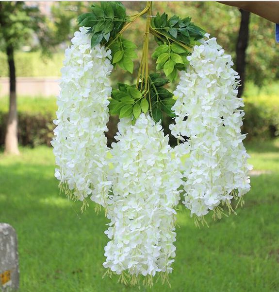 

wisteria wine elegant artificial silk flower wisteria vine rattan for wedding center pieces decorations bouquet garland dhl hw007