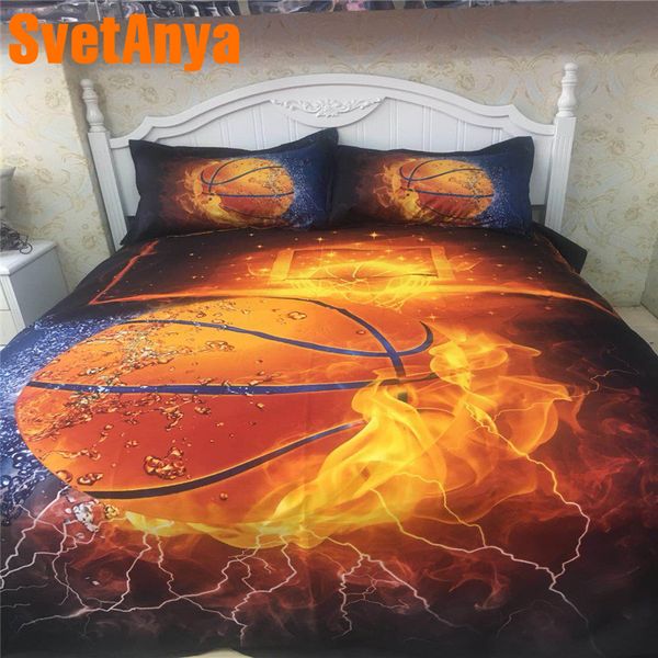 

svetanya pillowcase+duvet cover bedding set (no sheet) fire basketball bedlinen twin full  double king size