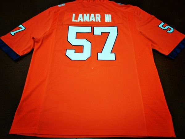 

men clemson tigers tre lamar iii #57 real full embroidery college jersey size s-4xl or custom any name or number jersey, Black;red