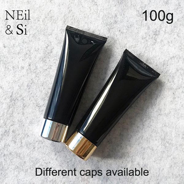 

100g black plastic cosmetic cream bottle 100ml facial cleanser lotion tube l supply shampoo packing bottles