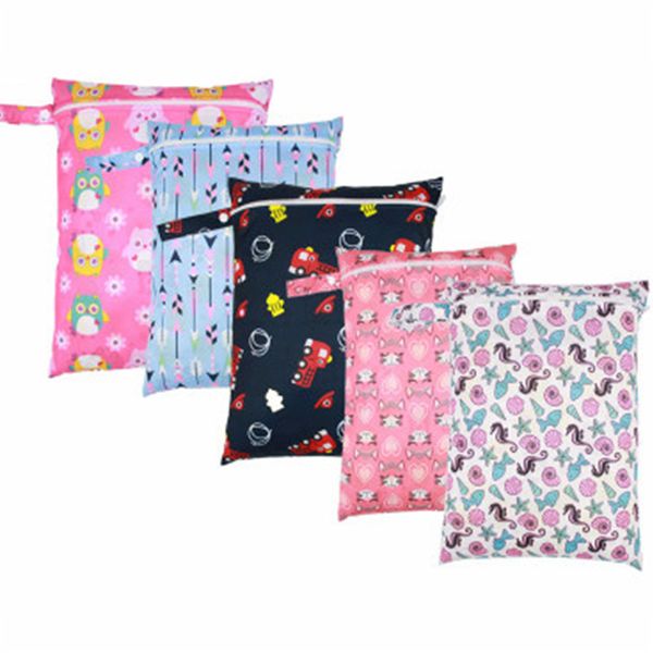

baby 30*40cm single pocket diaper bag tpu polyester waterproof wet nappy bags pail liner laundry bags for portable cloth diapers