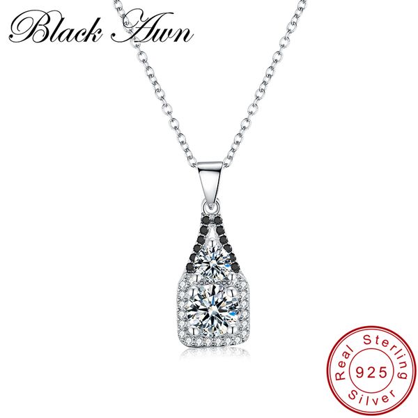 

black awn] real 925 sterling silver necklace for women jewelry trendy necklaces pendants female bijoux silver 925 jewelry p059