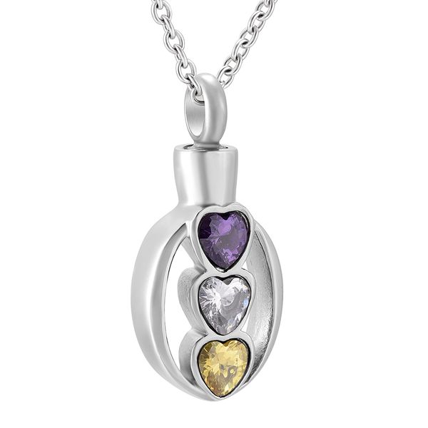 

forever love stainless steel urn memorial keepsake pendant cremation jewelry for ashes holder, Silver