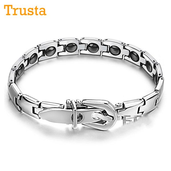 

trusta wholesale lot men/women magnetic energy titanium stainless therapy bracelet birthday gift s005 ing, Golden;silver