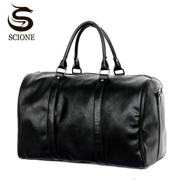 

fashion design large capacity shoulder handbag travel duffle bag men/women travel bag pu leather messenger bags vintage mens bag
