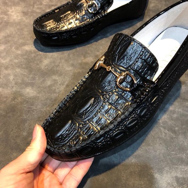 

подлинный box] черный свадьба обуви для мужчин мокасины drive корова кожа скольжения на плиссе moccasin-gommino офис карьера обувь размер 3, Black