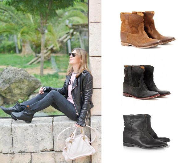 

Fa hion brand cri i uede ankle boot women we tern tyle concealed wedge di tre ed motorcycle boot lip on hidden increa ing heel bota