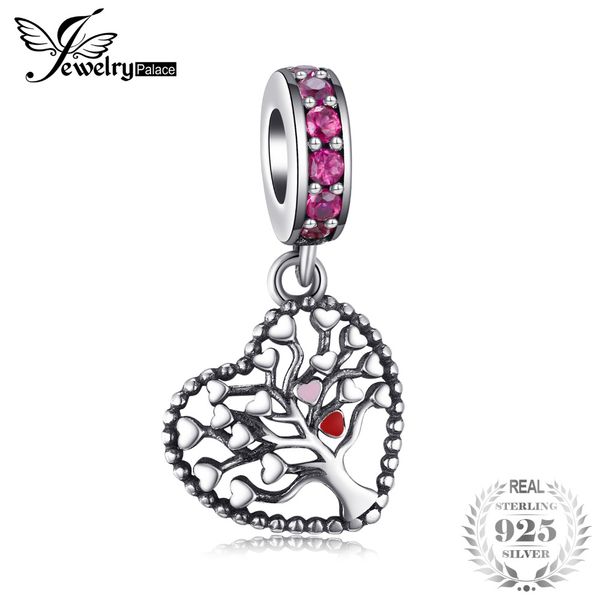 

jewelrypalace 925 sterling silver magic tree pink murano glass beads charms fit bracelets gifts for her fashion jewelry present, Blue;slivery