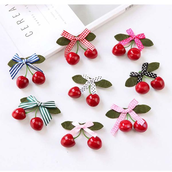 2020 New Hair Clips Kids Girls Red Cherry Hairpins For Pinup