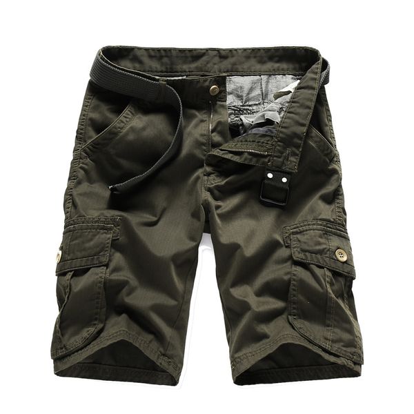 

2018 summer new multi pockets shorts cargo, White;black