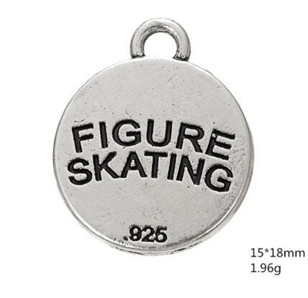 

diameter 15mm figure skating metal tibetan engraved charm other customized jewelry, Bronze;silver