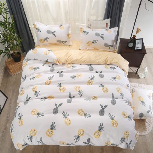 

drop shipping bedding sets duvet cover3/4pcs cartoon new fashion bed sheets single twin full  sizes gife pineapple