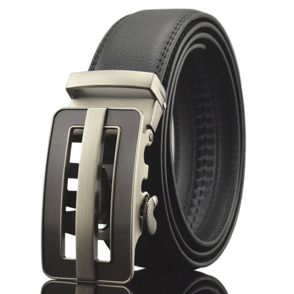 

kaweida black genuine leather belt men's automatic buckle belt men's hollow alloy buckle designer luxury fashion waist, Black;brown