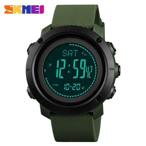

skmei compass sports watches fashion compass altimeter barometer thermometer digital watch men hiking wristwatches relogio, Slivery;brown