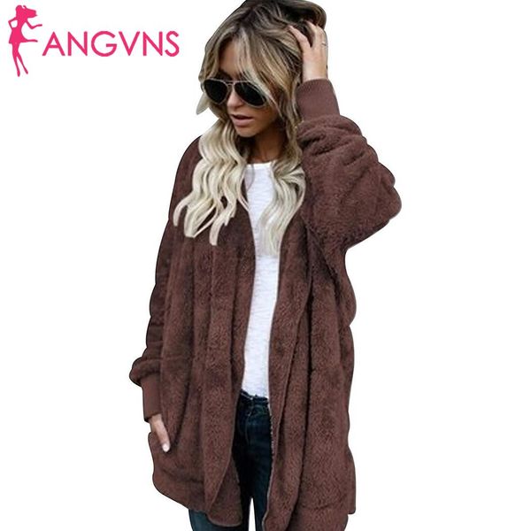 

winter solid cardigan cotton coat warm slim casual autumn sleeve hooded women long, Black