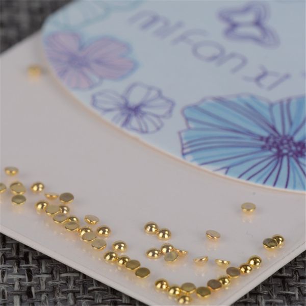 

1mm golden simicircle metal rivet ornament nail studs 3d diy nail art decoration, Silver;gold