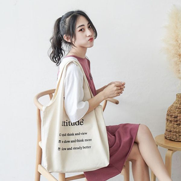 

raged sheep fashion cotton grocery tote shopping bags fashion letter reusable cotton shopping bag webshop foldable cart