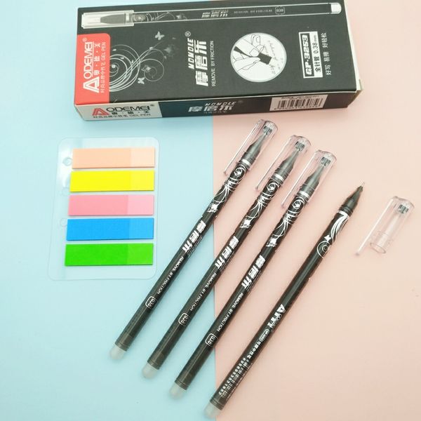 

12pcs/lot erasable gel pen 0.38mm magic gel pens black ink stationery writing pens for school student