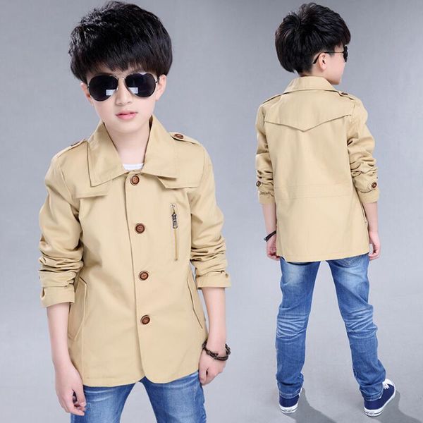 

4-14yrs 2017 fashion casual spring autumn teenage big trench coat kids children long sleeve outerwear jacket boys clothes jw3009, Camo