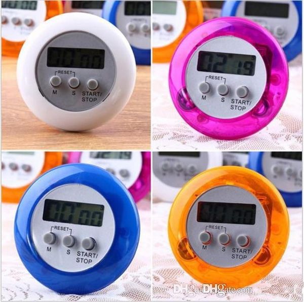 LCD Digital Timer De Cozinha Portátil Redondo Contagem Regressiva Magnética Relógio Temporizador com Suporte de Cozinha Ferramenta Roxo ak064