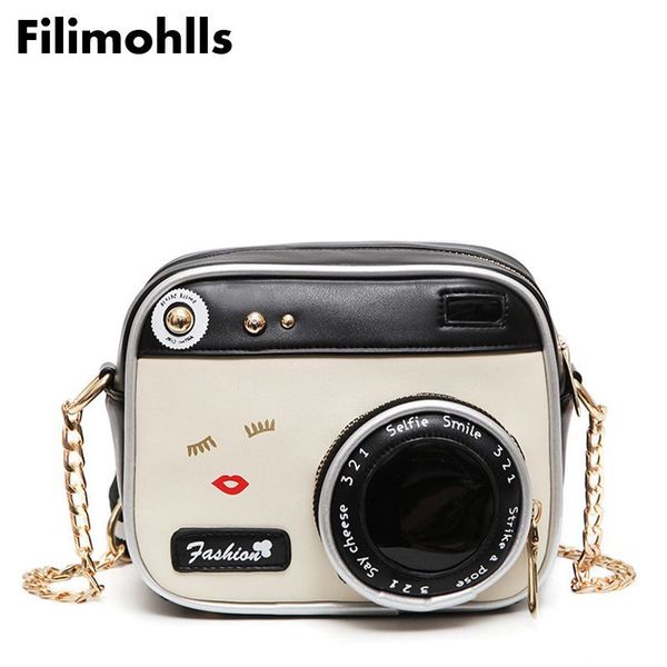 

new funny women leather shoulder messenger cross body bag camera shaped lip handbag shopping tote bolsa mujer small flap f-18 d18102303