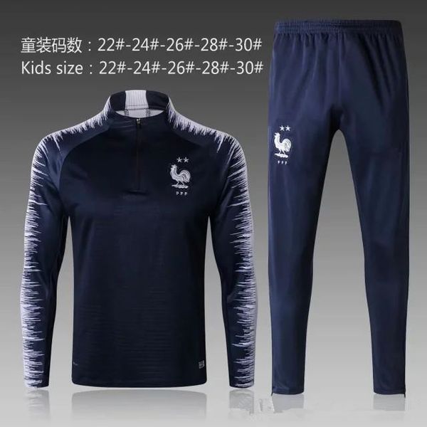 

French kids training suit 2018 2019 Real Madrid RONALDO soccer suit kids 18 19 MBAPPE GRIEZMANN messi jersey youth boy training suit survete