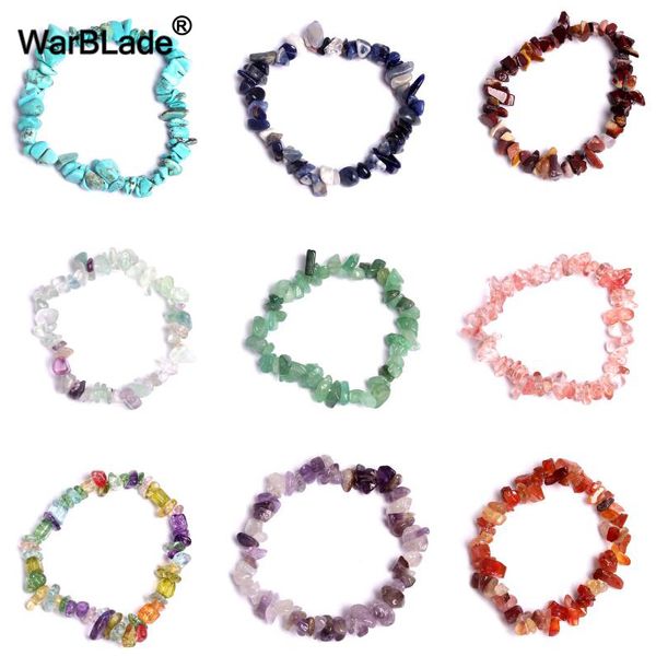 

warblade irregular natural gem stone bracelet crystal stretch chip beads nuggets bracelets bangles quartz wristband for women, Golden;silver