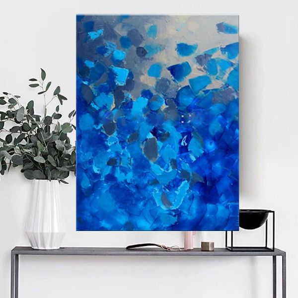 

ручной толстый нож абстрактная картина маслом синие лепестки абстрактные на холсте натюрморт живопись картина декор картина маслом