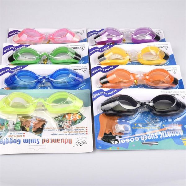 

High definition wimming goggle kid training goggle a et with earplug no e clip goggle adju table diving goggle a512 whole ale