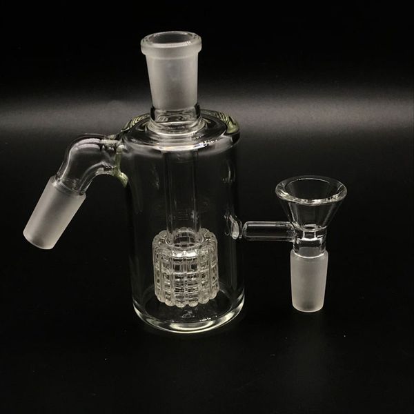 Aschefänger aus Glas, 14 mm, 18 mm, 4,5 Zoll, Mini-Glasbong, Aschefänger, dicker Pyrex-Aschenfänger mit klarem Bubbler und gratis Glasschale