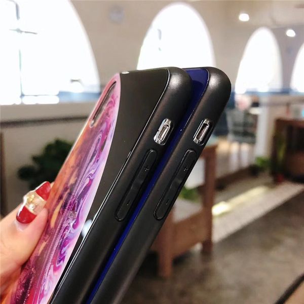 

2018 lates for iphone 7 plus tempered case official wallper galss case earth galaxy pattern mirror case