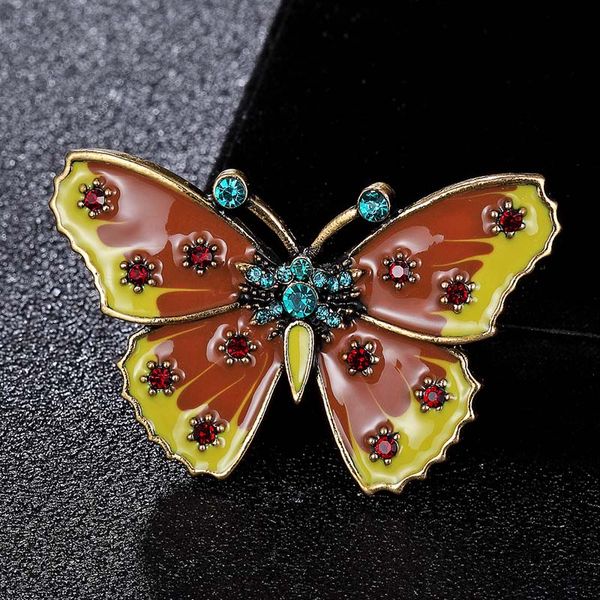 

zlxgirl jewelry yellow enamel butterfly broches women's clothing & accessories carton hijab accessories punk brooch bags bijoux, Gray