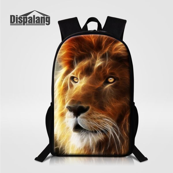

dispalang lion tiger backpack leopard giraffe children school bags horse wolf animal boys bookbag men travel shoulder bag rugtas