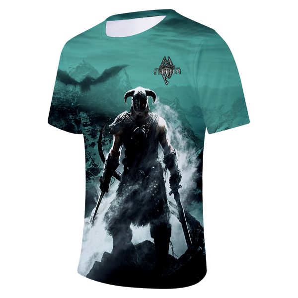 

elder 3d the summer scrolls game men couple women skyrim o-neck t-shirt light vintage v green hip hop t shirts kvcgh, Black