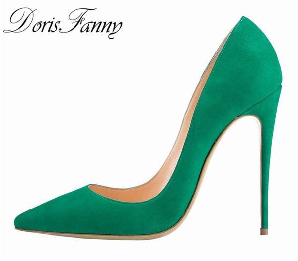 

fashion new woman women lady 2019 high heels pointed toe green purple wedding party shoes 12cm red heel shoes bottom pump, Black