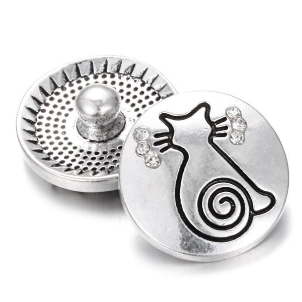 

10pcs new snap jewelry 18mm paw love alloy snap jewelry fit buttons bracelet love jewelrsnap jewelry cat 18mm crystal snap buttons with, Bronze;silver
