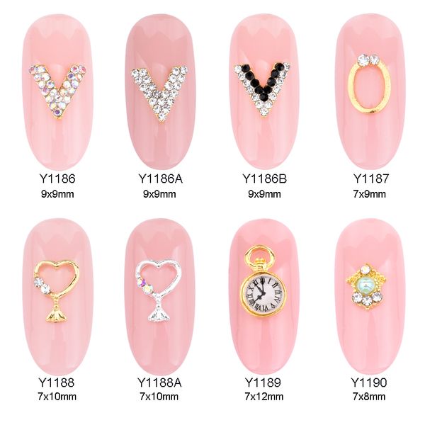

10pcs gold strass nail art decoration ongle unas nail rhinestones selling 2018 products designs crystal jewelry y1186, Silver;gold