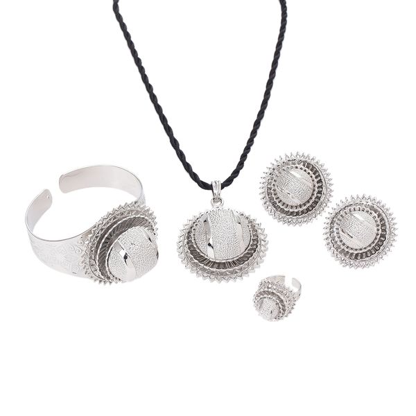 

silver ethiopian jewelry sets habesha bride wedding eritrea africa jewelry set